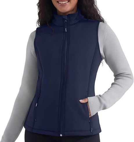 Women's Fleece Vest Softshell Windproof Sleeveless Jacket with Zipper Pockets Running Hiking Golf Winter in Saudi Arabia