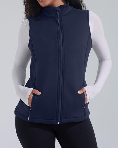 Women's Fleece Vest Softshell Windproof Sleeveless Jacket with Zipper Pockets Running Hiking Golf Winter in Saudi Arabia