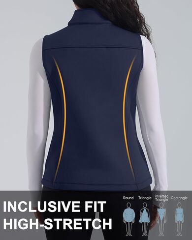 Women's Fleece Vest Softshell Windproof Sleeveless Jacket with Zipper Pockets Running Hiking Golf Winter in Saudi Arabia