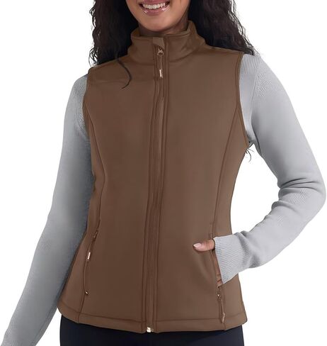 Women's Fleece Vest Softshell Windproof Sleeveless Jacket with Zipper Pockets Running Hiking Golf Winter in Saudi Arabia