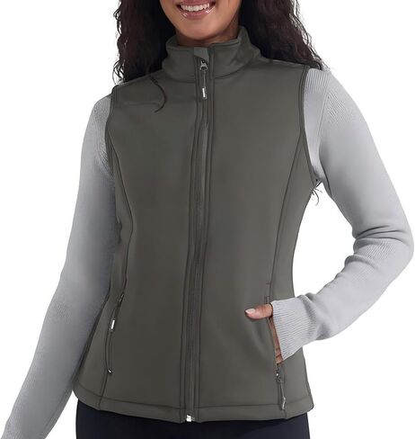 Women's Fleece Vest Softshell Windproof Sleeveless Jacket with Zipper Pockets Running Hiking Golf Winter in Saudi Arabia