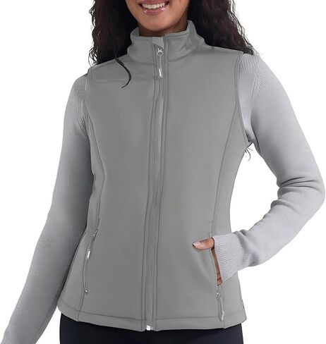 Women's Fleece Vest Softshell Windproof Sleeveless Jacket with Zipper Pockets Running Hiking Golf Winter in Saudi Arabia