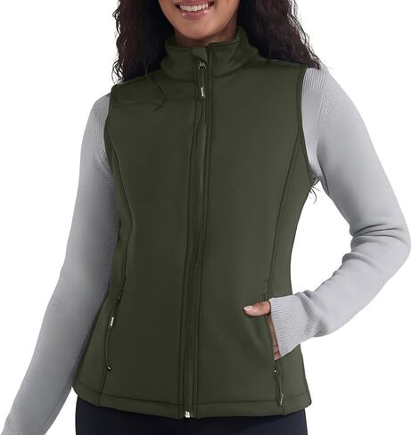 Women's Fleece Vest Softshell Windproof Sleeveless Jacket with Zipper Pockets Running Hiking Golf Winter in Saudi Arabia