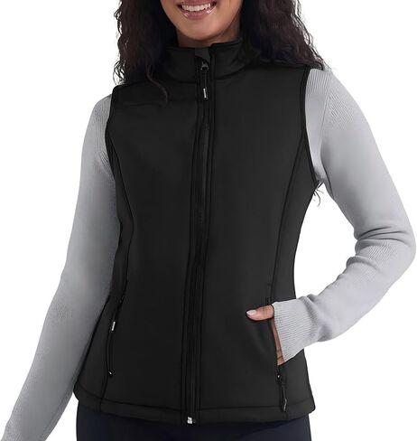 Women's Fleece Vest Softshell Windproof Sleeveless Jacket with Zipper Pockets Running Hiking Golf Winter in Saudi Arabia