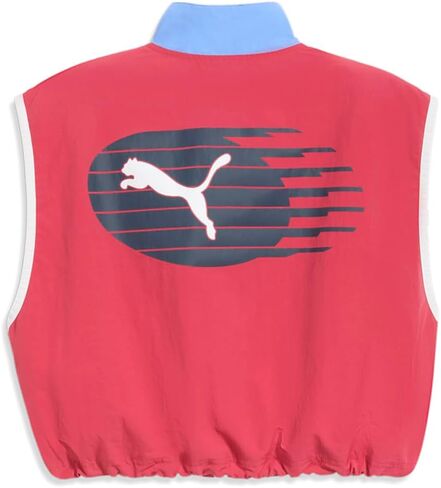 PUMA Womens Nyc Laps Woven Logo Vest Athletic Outerwear Casual - Red in Saudi Arabia