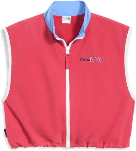 PUMA Womens Nyc Laps Woven Logo Vest Athletic Outerwear Casual - Red in Saudi Arabia