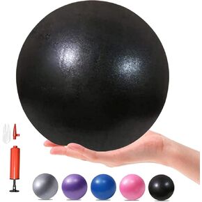 6 Inch Exercise Pilates Mini Yoga Balls Barre for Home Stability Squishy Training Physical Therapy Improves Balance Core Strength Comes with Pump(Black, 6 Inch) in Saudi Arabia