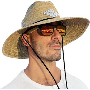 Panama Jack Mens & Womens Lifeguard Straw Hats - Handwoven, Big Brims, UPF 50+ Sun Protection in Saudi Arabia