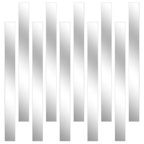 10 قطع من الحشوات المعدنية من الصفائح المعدنية المصنوعة من الفولاذ المقاوم للصدأ وشرائط حشو الفجوة وشريط تقليم مرآة فضية بسمك 0.02 بوصة وطول 12 بوصة DIY (ذاتية اللصق، عرض 2 بوصة) in Kuwait