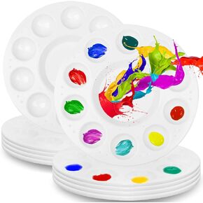 30 Pack White Square Paint Trays, 2x2 Inches with 6 Small Wells & 1 Large Mixing Area – Reusable Plastic Paint Palettes for Artists, Classroom, DIY Crafts – Easy-Separate Design, Smooth Edges in Kuwait