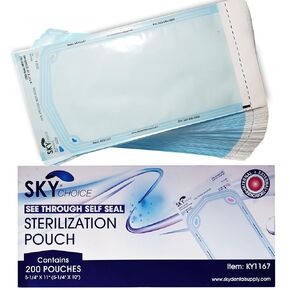 Sky Choice Self-Seal Sterilization Pouches, Medical Dental Autoclave Bags, Dual Indicators, 200 Count, 12 Sizes Available (4.25″ × 12″) in Saudi Arabia