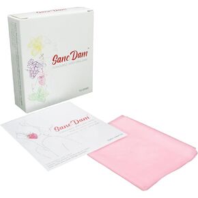 Strawberry 12 Count SancDam Ultra-Thin Oral Sex Dam Membrane, Men and Women Giving Each Other Oral Sex, Cunnilingus Prop SM Fellatio, Oral Dam Covering for Lesbian Or Couples Sex (Dental Dams), Pink in Kuwait