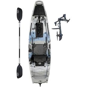 قوارب كاياك لصيد الأسماك بدواسة Brooklyn 10.5 Pro مطورة من BKC - خفيفة الوزن بطول 10.5 قدم مع محرك المروحة وتوجيه الدفة in Kuwait