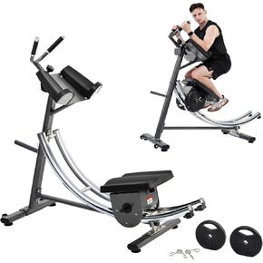 2025 Abdominal Exercise Machine for Commercial Use, Side Shaper Ab Machine Exercise Equipment, Foldable Abdominal Crunch Coaster for Home Use (Large,Black) in Kuwait