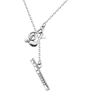 BLEOUK Flute Necklace Music Jewelry Musician Gift Player Flute Themed Lover Gift For Women in Kuwait