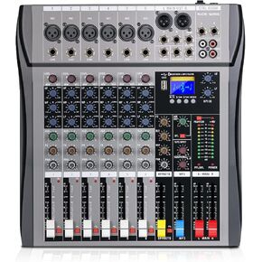 8 Channel mixer professional Audio Mixer, dj mixer with Individual Channel Control and USB Audio Recording & Editing via Computer, All-Metal mezcladora para dj (8 Channel) in Saudi Arabia