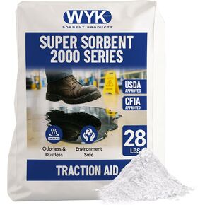 سلسلة WYK 2 Quart Super Sorbent 2000 - حبيبات ماصة للزيوت الصناعية وعامل جر للانسكابات والتسريبات وصيانة السلامة - ممتص الانسكابات سريع المفعول - مادة ماصة زرقاء فائقة in Kuwait