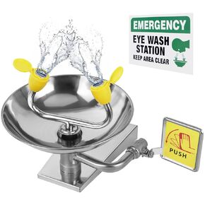 Eye Wash Station, Wall-Mounted Emergency, Portable First Aid Eyewash Station Eye Irrigation Sign, 304 Stainless Steel OSHA Apporoved in Kuwait