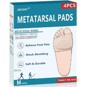 4Pcs Metatarsal Pads for Men and Women, Ball of Foot Cushion with Gel Pad, Foot Pads for Ball Pain Relief, Morton's Neuroma, Metatarsalgia Support(Beige/M) in Kuwait