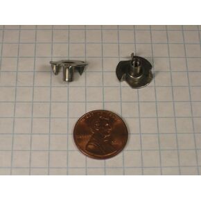 TEE NUT, #6-32 THREAD, 3-PRONGED, PLAIN STEEL, 1/4" BARREL LENGTH, 5/32" BORE in Kuwait