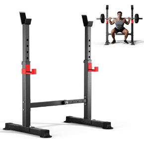 Adjustable Squat Rack, 550LBS Multi-Function Barbell Rack for Weight Lifting and Home Gym Fitness Workout Portable Squat Bench Press - Great for Beginners in Saudi Arabia