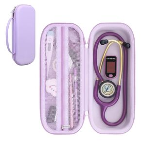 BOVKE Stethoscope Case Fits 3M Littmann Classic III Monitoring/Lightweight II S.E., MDF Acoustica Stethoscopes, Stethoscope Bag with Space for Nurse Accessories & Medical Supplies, Dark Brown in Kuwait