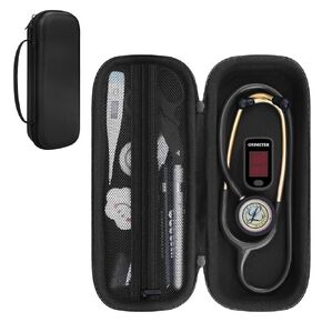 حافظة سماعة الطبيب BOVKE تناسب شاشة 3M Littmann Classic III/خفيفة الوزن II S.E.، سماعات طبية MDF Acoustica، حقيبة سماعة الطبيب مع مساحة لملحقات الممرضات والمستلزمات الطبية، بني داكن in Kuwait