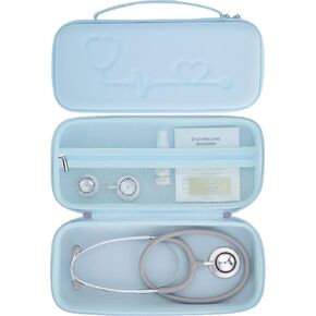 حافظة سماعة الطبيب لسماعات الطبيب 3M Littmann Classic III، أمراض القلب IV، خفيفة الوزن II S.E، أدوات MDF، حقيبة تخزين صلبة لملحقات سماعة الطبيب، أساسيات مدرسة التمريض - وردي in Kuwait