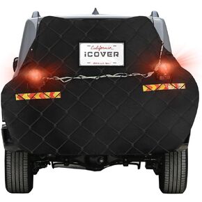 غطاء دراجة iCOVER لدراجتين للنقل على حامل وصلة، مع مصابيح خلفية وجيب لوحة الترخيص، غطاء دراجة إلكترونية مقاوم للماء شديد التحمل 600D للنقل، بما في ذلك ضوء السحب وشبكة شحن بنجي in Kuwait