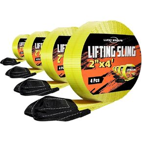 4 قطع من حبال رفع العين الملتوية مع مقاومة للأشعة فوق البنفسجية، أشرطة محظوظة 4 × 2 بوصة أشرطة رفع للرافعة، حبال منسوجة من البوليستر شديدة التحمل بوزن 15000 رطل للأثاث والأسرة والآلات والخارجية، إلخ in Kuwait