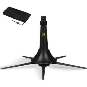 Trumpet Stand, Metal 5 Legs and Holder, Professional Grade for all Musicians, Lightweight & Compact, In-Bell Storeable, Stable Secure Folding Base & Detachable Legs, Black in Kuwait