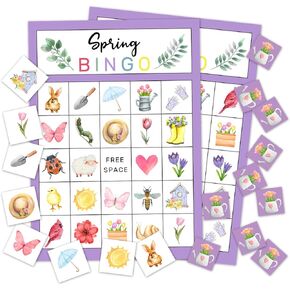 Spring Party Bingo Game Cards, Animal Bingo for Adults Large Group, Outdoor Hike Camping Party Game Activity for Family Friend Holiday Adult 24 Players in Kuwait