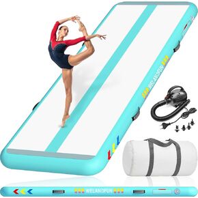 Air Tumble Track Mat for Gymnastics | 4/6 / 8 inches Air Tumbling Mats, 6.56/10 / 13 / 16ft Inflatable Gymnastics Mat for Home Use, Training, Cheerleading, Water Yoga with Electric Air Pump in Kuwait