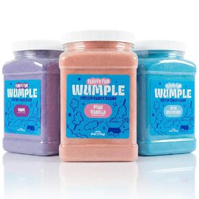 حزمة متنوعة من حلوى القطن المتنوعة من Wumple - مزيج السكر الناعم من الحبوب لآلات حلوى القطن، والحفلات، والكرنفالات والمناسبات - عبوة من 3 قطع (61 أونصة لكل قطعة) in Kuwait