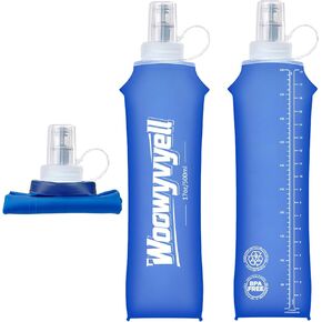 سترة للجري، قارورة ناعمة، قطعتان من زجاجة مياه قابلة للطي خالية من مادة BPA سعة 500 مل لحقيبة الظهر المرطبة، زجاجات مياه قابلة للطي لسباق الماراثون والمشي لمسافات طويلة وتسلق الدراجات in Kuwait