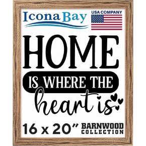إطار صورة Icona Bay مقاس 11 × 17 بوني رمادي يناسب صور مقاس 11 × 15، نمط ريفي ريفي مقاس 11 × 17 إطار ملصق صغير، مثبت على الحائط فقط، مجموعة بارنوود in Kuwait