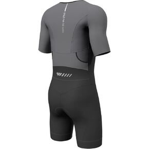 Lo.gas Men's Triathlon Suits,High Elasticity Breathable Quick-Drying Trisuit Race‌ Skinsuits Cycling Swimskin Bike Swim Run Gray X-Large in Kuwait