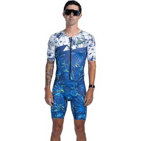 Zoot Men’s LTD Tri Aero Fz Racesuit, Short Sleeve Aerodynamic Cycling Race Swim Bike Run Tri Suit with Pockets UPF 50+ Fabric in Kuwait