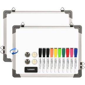 Small White Board 16" x 12" for Wall, Portable Black Aluminum Framed Whiteboard with Cork, Combination Modern Dry Erase Board with Handle for Home, Office, School in Kuwait