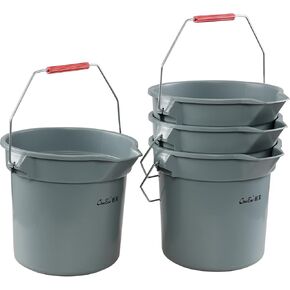 Saedy 4 Pack Round Commercial Cleaning Bucket, 14 Quart Plastic Water Bucket with Handle, Grey Havy Duty Utility Pail Bucket in Kuwait