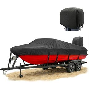 يغطي قارب FOCEAN 1200D بطول 16-18 قدمًا، غطاء أسود من قماش القنب البحري شديد التحمل، يناسب قوارب التزلج على شكل حرف V، وهيكل ثلاثي الهيكل، وقوارب التزلج على الجليد والأسماك مع حقيبة تخزين in Kuwait