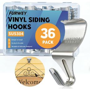 20 Pack Vinyl Siding Hooks, No Hole Vinyl Siding Clips, Heavy Duty Stainless Steel, for Outdoor & Festive Decoration in Kuwait