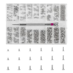 Micro Screw Repair Kit 500pcs - M1.2/M1.4/M2 Self-Tapping Tiny Screws for Eyeglasses, Watches, Electronics & Laptop Repair - Precision Mini Screwdriver Set in Kuwait