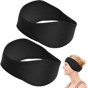 2 Pcs Swimming Headband Ear Protection Swim Ear Band Earplugs Secure for Swimmer Adult Teenager, Protective Headband for Surfing Diving Bath Shower Pool Beach, Holds Earplugs & Keep Water Out in Kuwait