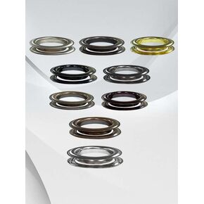 Micron Round #18 Brass Curtain Grommets and Washers, Heavy Duty, Reliable, Durable, Black-Nickel (Fume) Plated 65 mm (2-1/2") (12 Pcs Set) in Kuwait