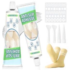 سوك ستوب، غراء جورب 100 مل، غراء شفاف غير قابل للانزلاق، مقاوم للماء وقابل للغسل للجوارب المضادة للانزلاق، السجاد، السجاد، سجادات الحمام وسجاد اليوجا مع أداة توزيع دقيقة لتعزيز الإمساك in Kuwait