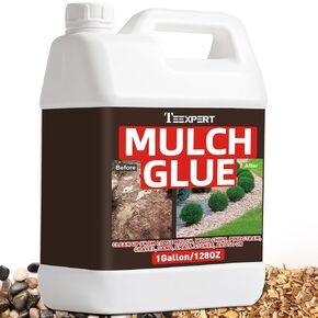 Teexpert Mulch Glue for Landscaping: 1 Gallon Rock Glue for Landscaping & Gravel Binder - Max Strength, Long Lasting Hold, Permeable Adhesive to Lock Pea Gravel, Stones, Rubber Mulch & Pine Straw in Kuwait