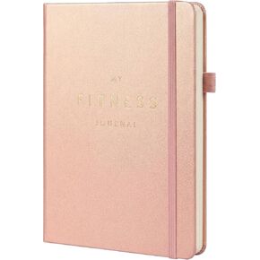 &And Per Se مجلة تمارين اللياقة البدنية للرجال والنساء، مخطط سجل التمرينات مع نظام غذائي يومي، أجهزة تتبع التمارين الرياضية والتدريب - غير مؤرخة، مقاس A5، غلاف جلدي (أسود) in Kuwait