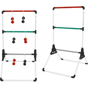 مجموعة ألعاب رمي السلم الرياضي من إم دي، بولي كلوريد الفينيل قابل للطي وقابل للحمل مع قاعدة مرجحة، سجل مدمج، هدفين، 6 بولس، حقيبة حمل، مثالية للتجمعات الداخلية والخارجية in Kuwait