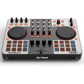 وحدة تحكم DJ Tech DJ، تحكم USB MIDI 4-Deck مع بطاقة صوت مدمجة، خلاط 4 قنوات مع EQ ومرشحات، منصات أداء مضيئة، عناصر تحكم FX، أزرار تحديد سطح السفينة، VirtualDJ LE متضمنة in Kuwait